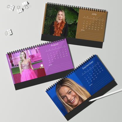 Margot Robbie 2026 Desk Calendar | Premium Spiral Bound Celebrity Photo Calendar | High-Quality Fan Gift & Desk Décor