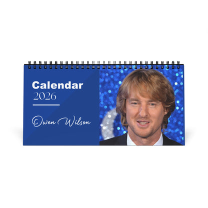 Owen Wilson 2026 Desk Calendar | Premium Spiral Bound Celebrity Photo Calendar | High-Quality Fan Gift & Desk Décor