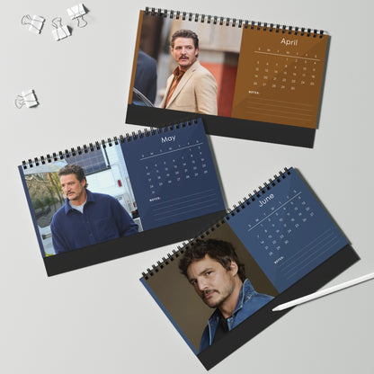 Pedro Pascal 2026 Desk Calendar | Premium Spiral Bound Celebrity Photo Calendar | Stylish Fan Gift & Desk Décor