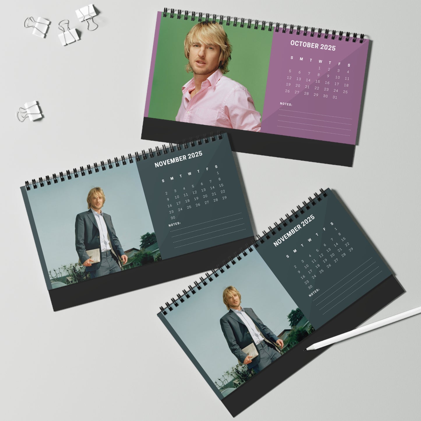 Owen Wilson 2025 Desk Calendar | Owen Wilson Calendar | Fan Gift