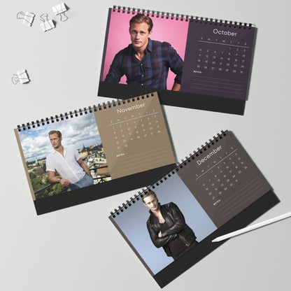 Alexander Skarsgård 2026 Desk Calendar | Premium Spiral Bound Celebrity Photo Calendar | Collectible Fan Gift | Stylish Desk & Office Décor