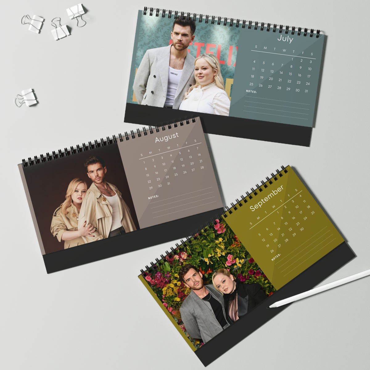 Nicola Coughlan & Luke Newton 2027 Desk Calendar Vol 3 | Spiral Bound Photo Calendar | Fan Gift