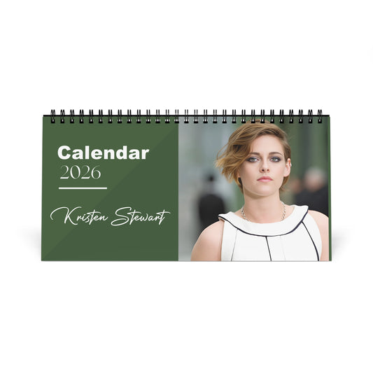 Kristen Stewart 2026 Desk Calendar | Twilight & Spencer Actress | Celebrity Gift | Office Decor