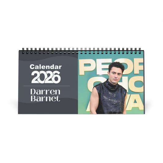 Darren Barnet 2026 Desk Calendar | Celebrity Spiral Bound Photo Calendar | Fan Collectible Gift | Stylish Desk & Office Décor