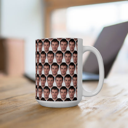 Joseph Quinn Face Pattern Ceramic Mug | Unique Gift for Joseph Quinn White Fans