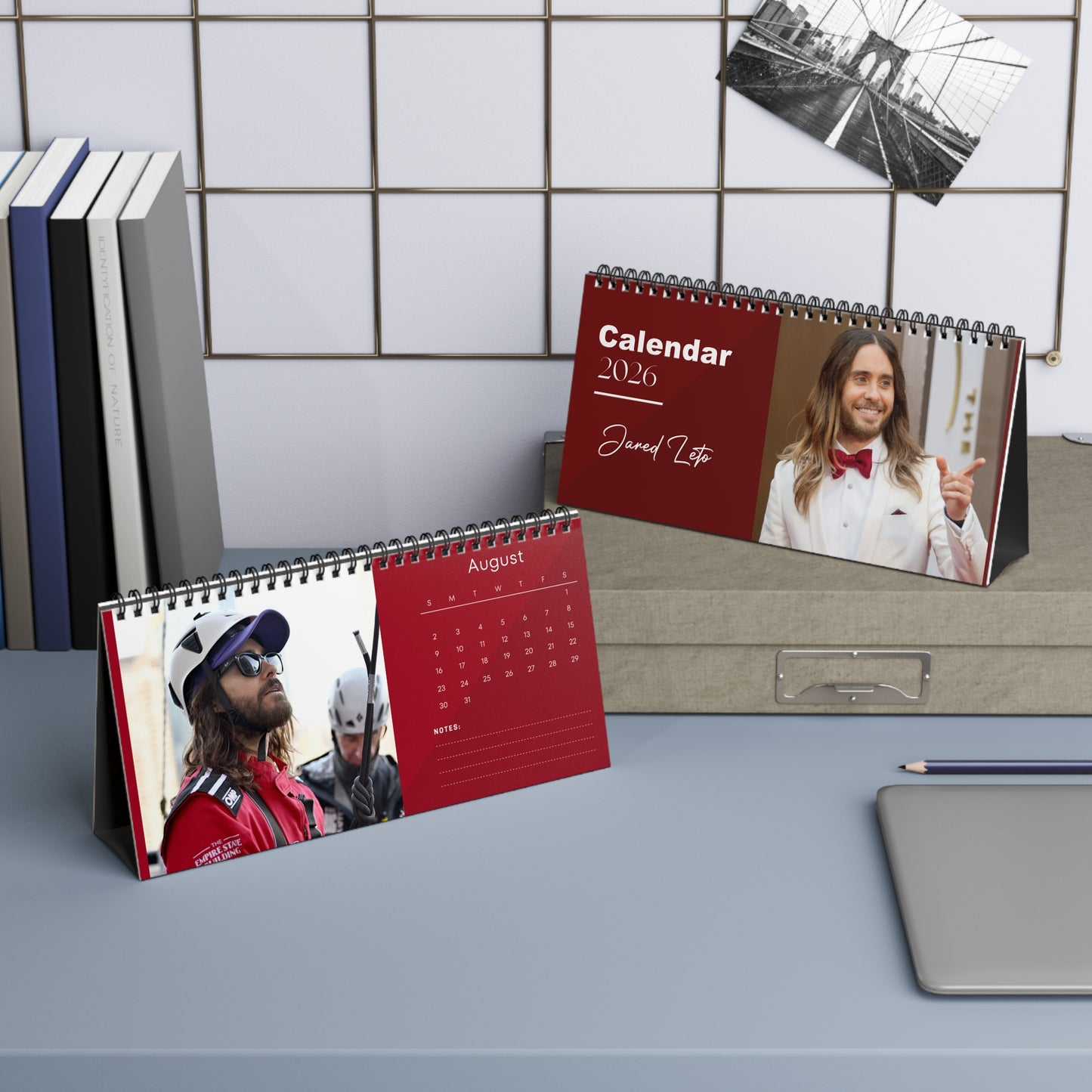 Jared Leto 2026 Desk Calendar | Oscar Winner Actor | Morbius & 30 Seconds to Mars | Celebrity Gift | Office Decor