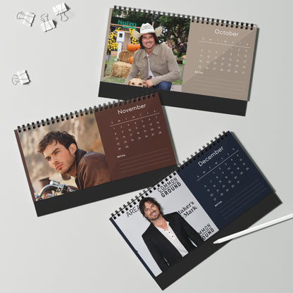 Ian Somerhalder 2026 Desk Calendar | Premium Spiral Bound Celebrity Photo Calendar | Collectible Fan Gift | Stylish Desk & Office Décor