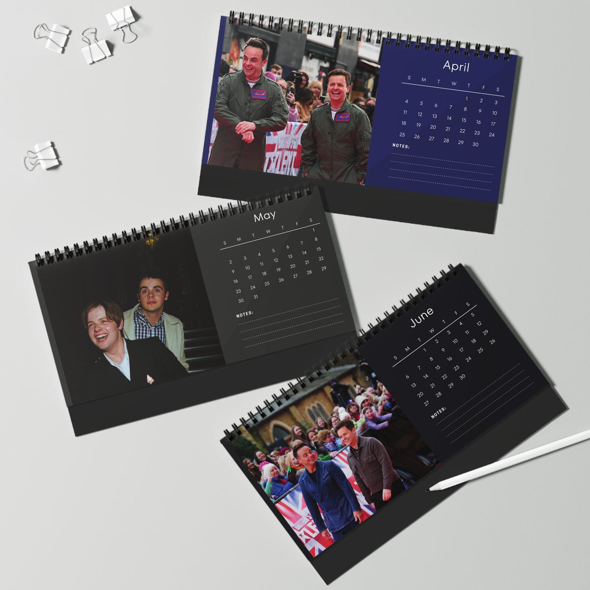 Ant & Dec 2027 Desk Calendar Vol 3 | Spiral Bound Photo Calendar | Fan Gift