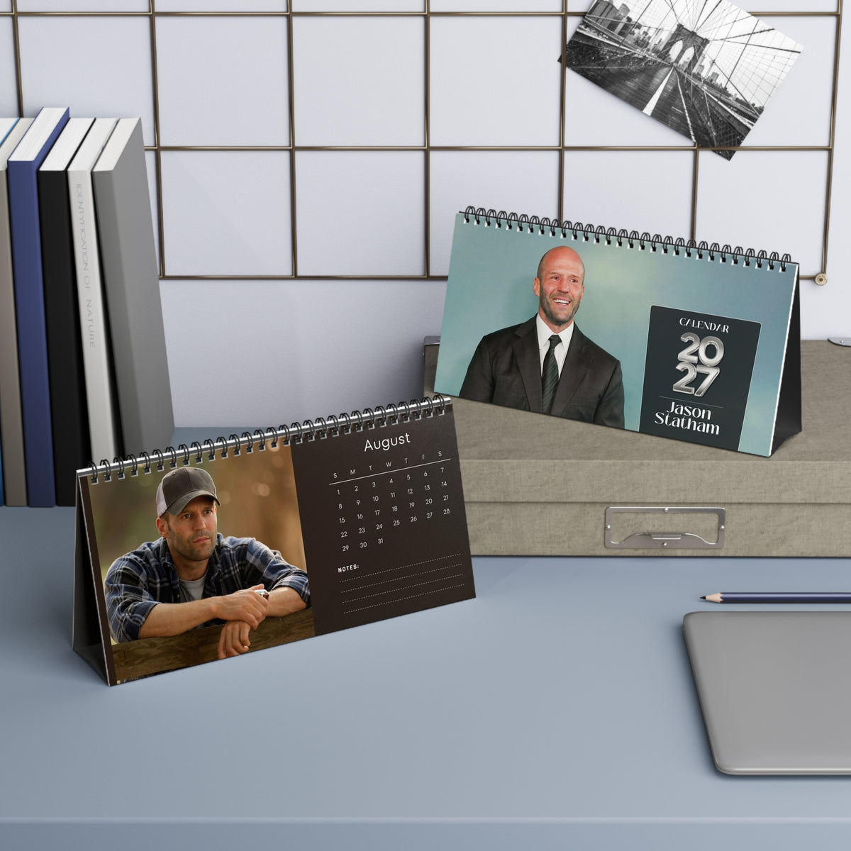 Jason Statham 2027 Desk Calendar Vol 1 | Spiral Bound Photo Calendar | Fan Gift