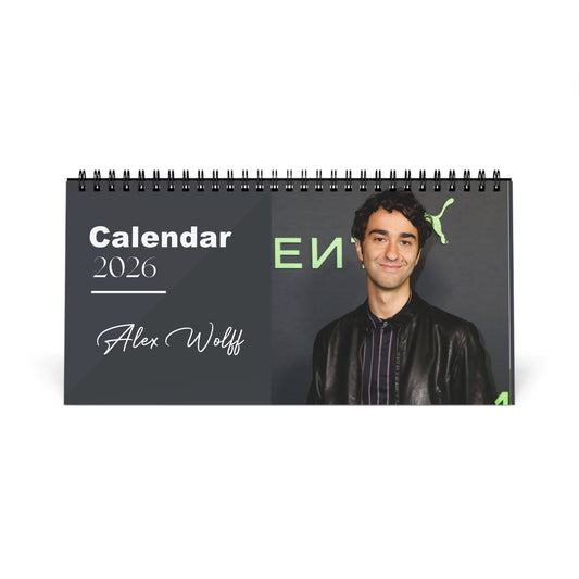 Alex Wolff 2026 Desk Calendar | Hereditary  Jumanji Actor Planner | Movie Star Gift | TV  Film Decor | 2026 Calendar