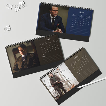 Mads Mikkelsen 2026 Desk Calendar | Celebrity Spiral Bound Photo Calendar | Fan Collectible Gift | Stylish Desk & Office Décor