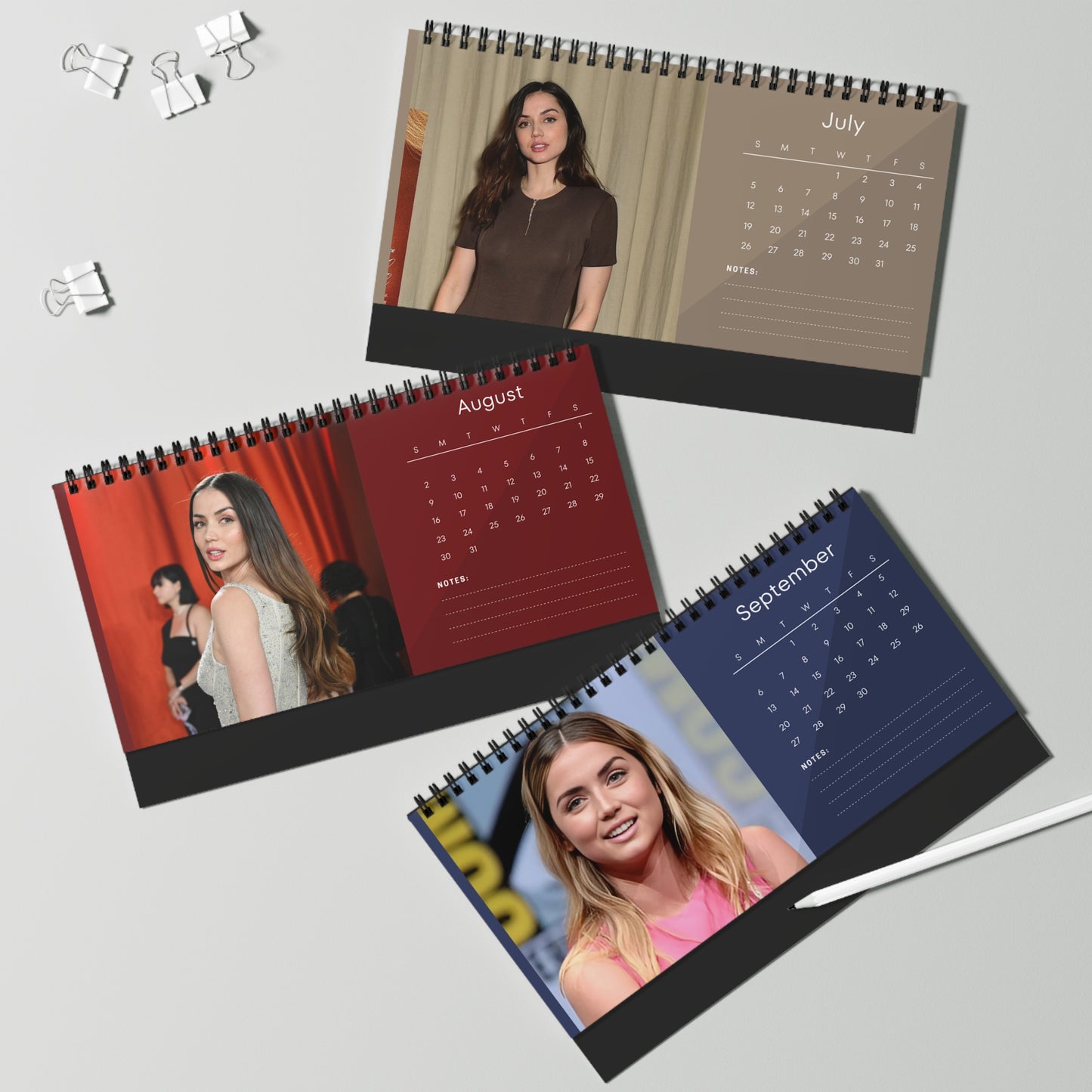 Ana de Armas 2026 Desk Calendar | Actress Monthly Planner | Ana de Armas Gift | Bond Girl Calendar | Office Decor