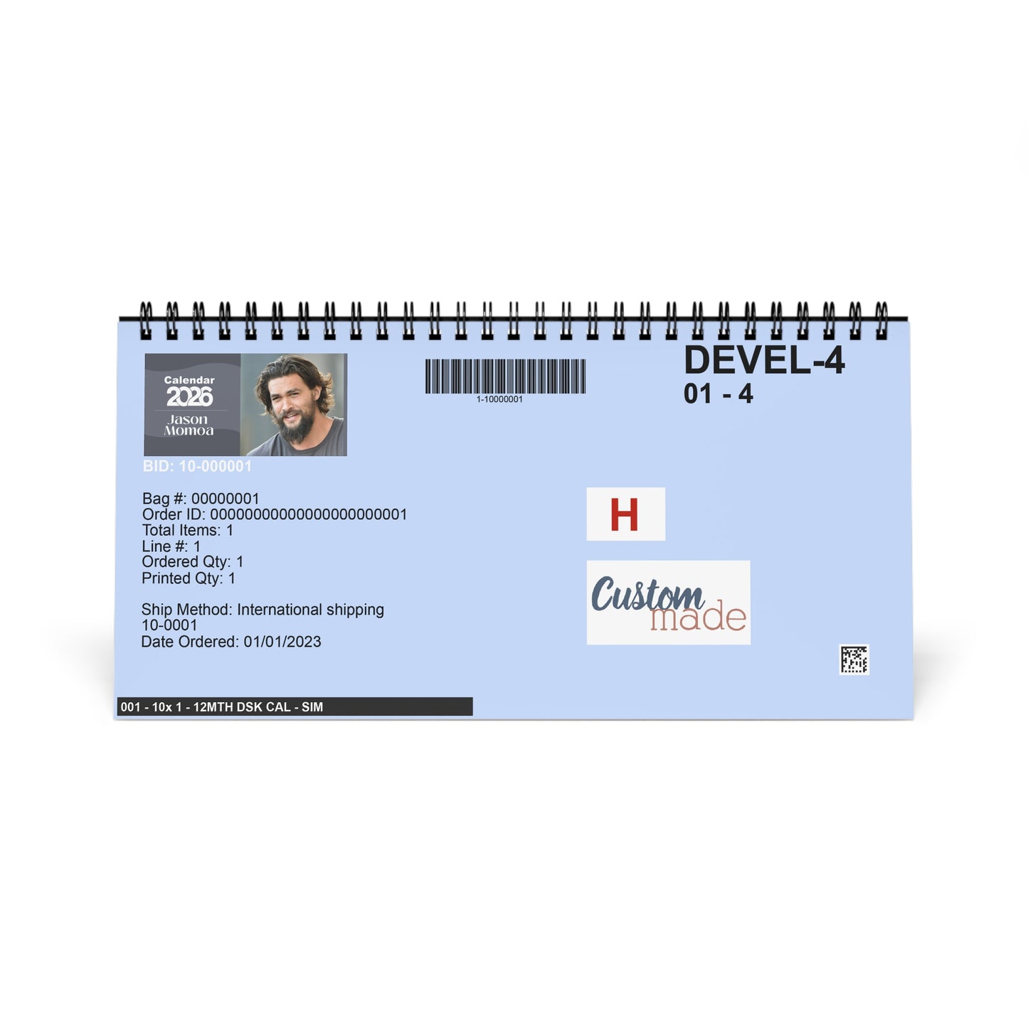 Jason Momoa 2026 Desk Calendar | Premium Spiral Bound Celebrity Photo Calendar | Fan Collectible Gift | Stylish Desk & Office Décor