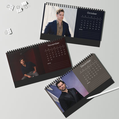 Henry Cavill 2026 Desk Calendar | Premium Spiral Bound Celebrity Photo Calendar | Collectible Fan Gift | Stylish Desk & Office Décor