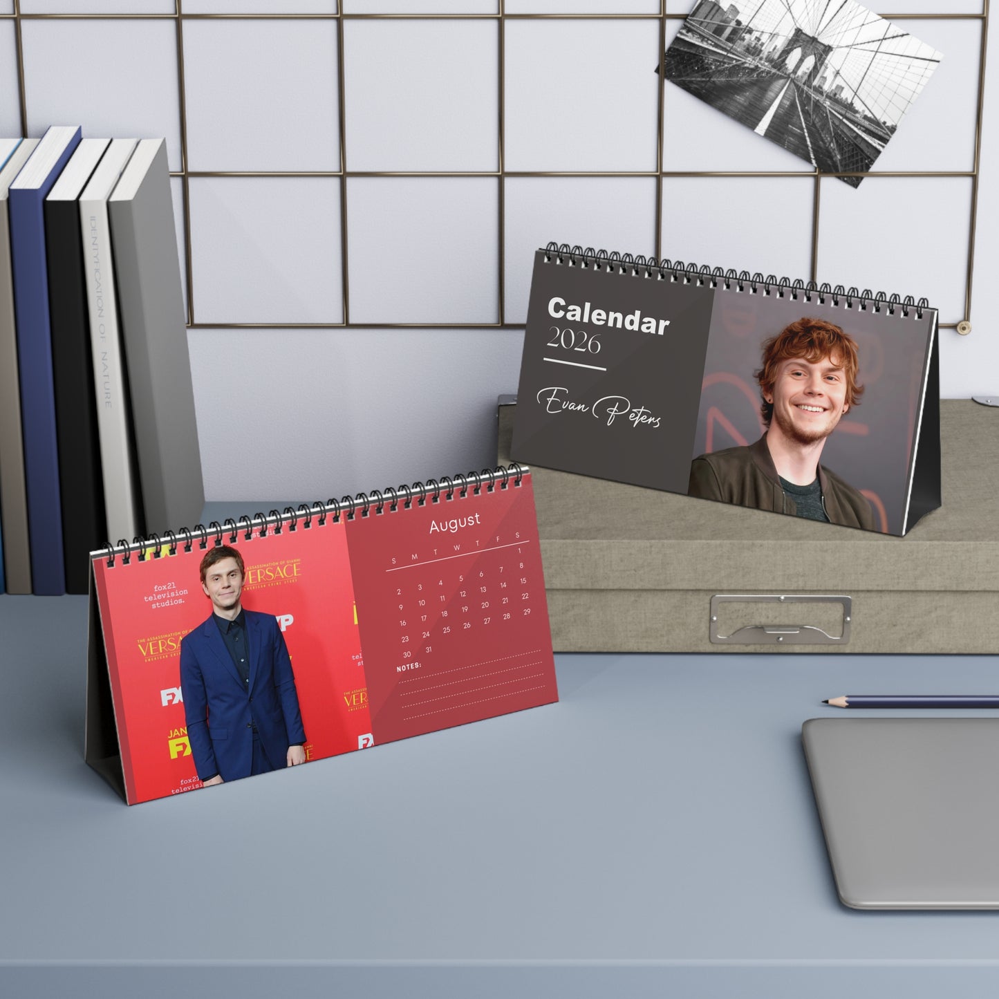 Evan Peters 2026 Desk Calendar |  Celebrity Gift | Office Decor