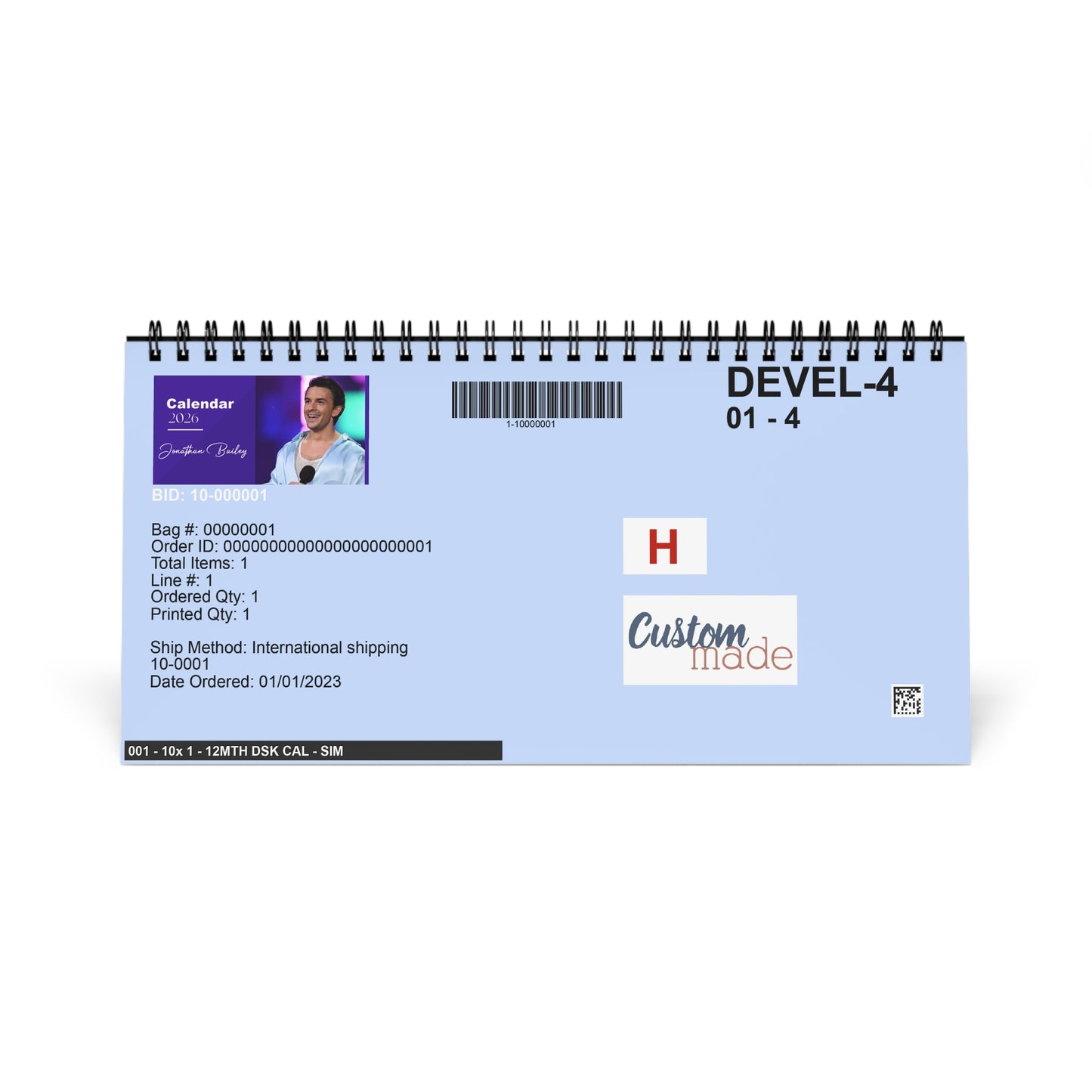 Jonathan Bailey 2026 Desk Calendar | Premium Spiral Bound Celebrity Photo Calendar | High-Quality Fan Gift & Desk Décor