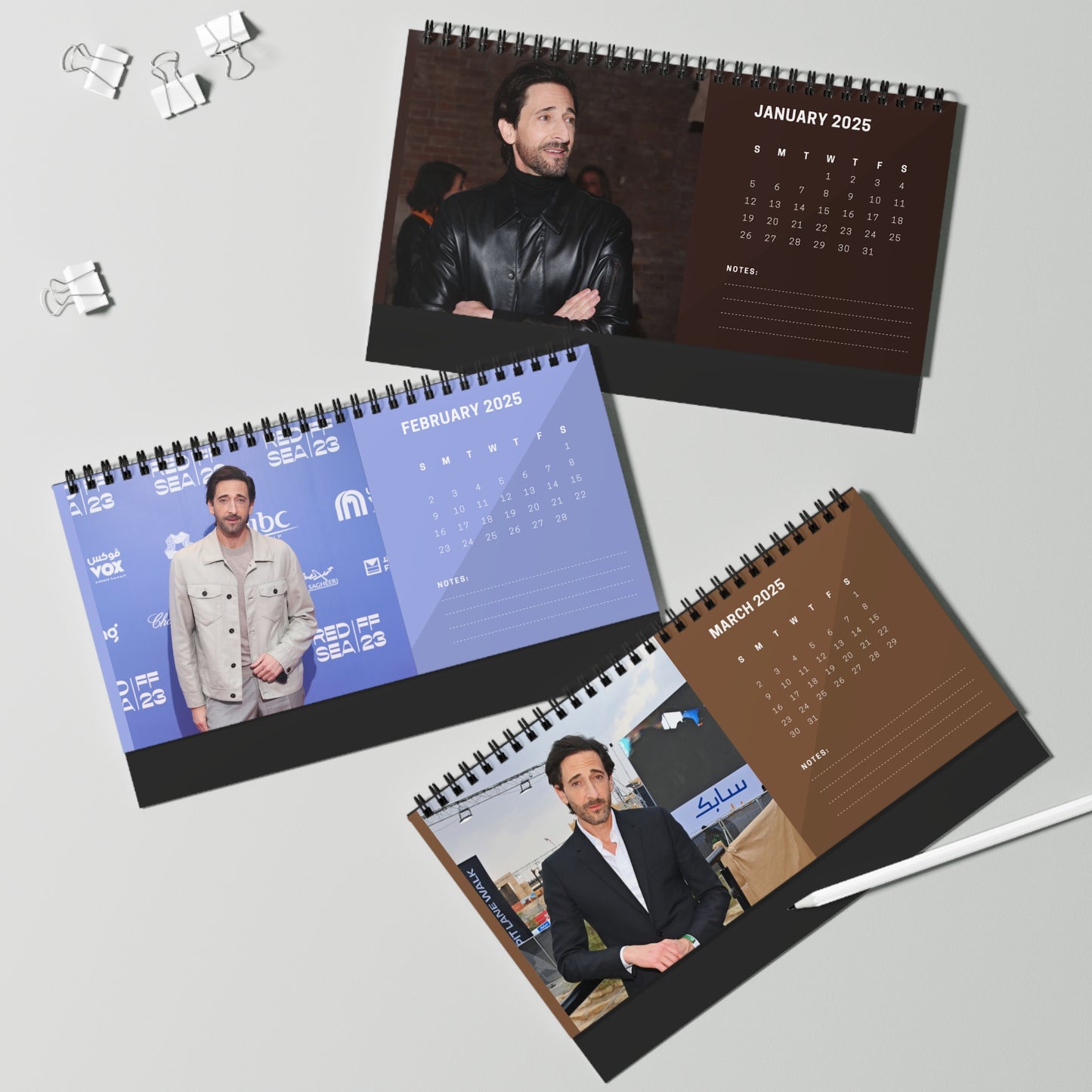 Adrien Brody 2025 Desk Calendar | Adrien Calendar | Fan Gift