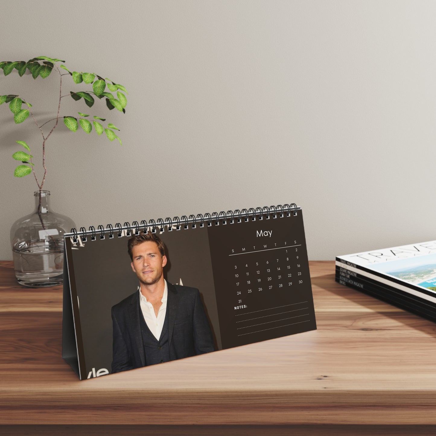 Scott Eastwood 2026 Desk Calendar | Celebrity Photo Calendar | Stylish Desk Accessory & Perfect Fan Gift