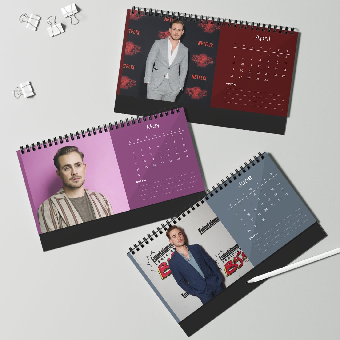 Dacre Montgomery 2026 Desk Calendar | Stranger Things Actor Planner | Movie & TV Star Gift | Hollywood Decor | 2026 Calendar