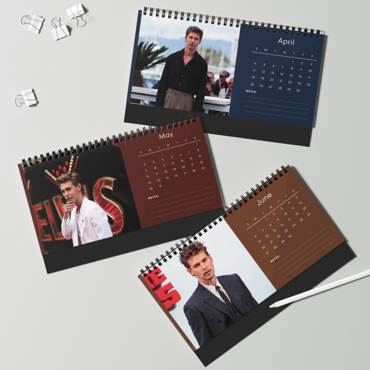 Austin Butler 2027 Desk Calendar Vol 3 | Spiral Bound Photo Calendar | Fan Gift