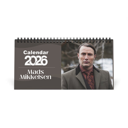 Mads Mikkelsen 2026 Desk Calendar | Celebrity Spiral Bound Photo Calendar | Fan Collectible Gift | Stylish Desk & Office Décor