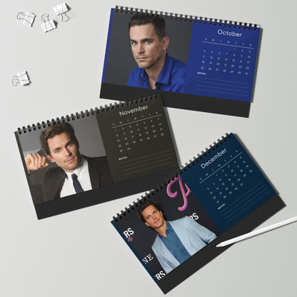 Matt Bomer 2026 Desk Calendar | Premium Spiral Bound Celebrity Photo Calendar | Collectible Fan Gift | Stylish Desk & Office Décor
