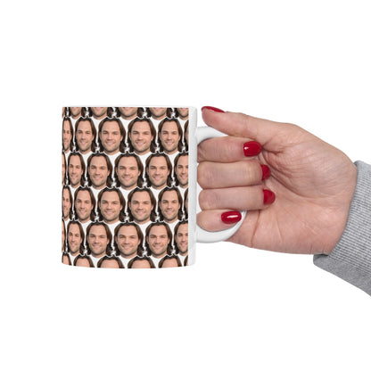 Jared Padalecki Face Pattern Ceramic Mug | Unique Gift for Jared Padalecki Fans
