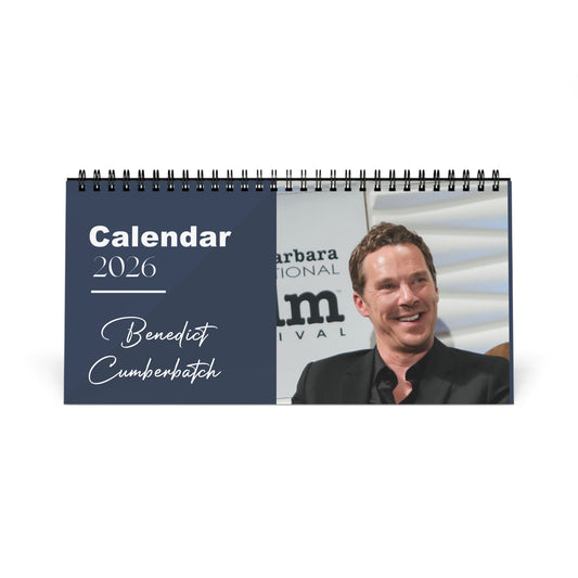Benedict Cumberbatch 2026 Desk Calendar | Premium Spiral-Bound Celebrity Photo Calendar | Elegant Collectible Gift for Fans & Desk Décor