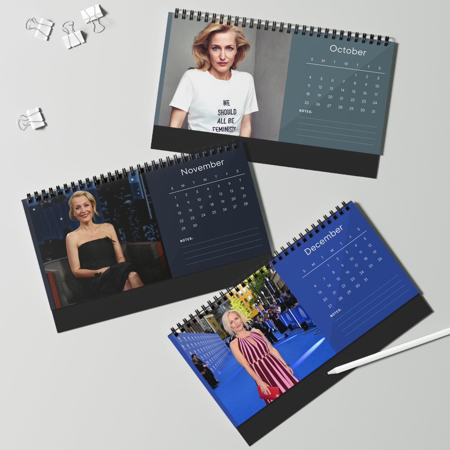 Gillian Anderson 2026 Desk Calendar | X-Files Star | Celebrity Desk Décor | Fan Gift for Collectors | TV & Movie Icon Calendar