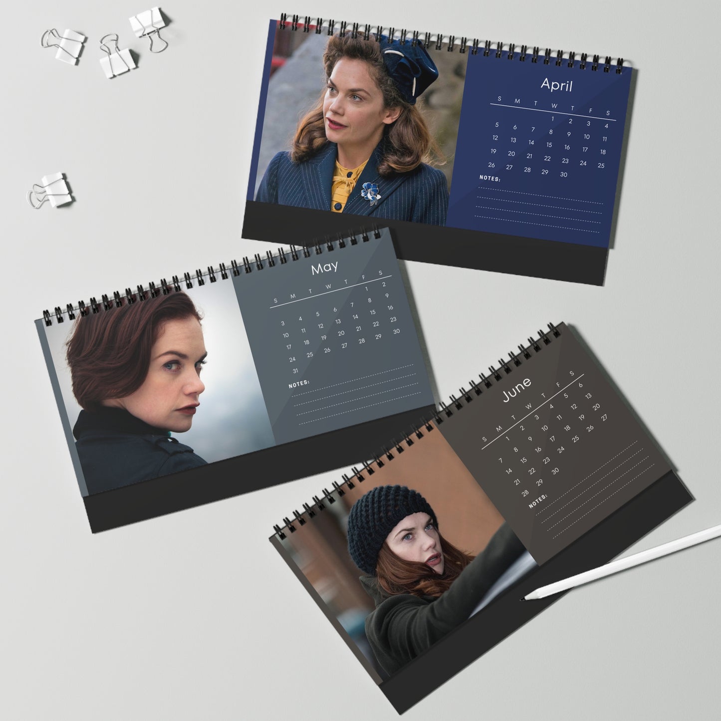 Ruth Wilson 2026 Desk Calendar | Celebrity Spiral Bound Photo Calendar | Fan Collectible Gift | Stylish Desk & Office Décor