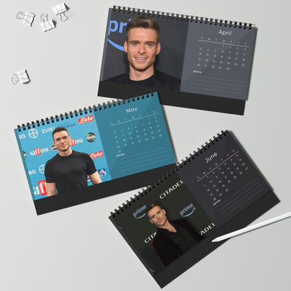 Richard Madden 2026 Desk Calendar | Premium Spiral-Bound Celebrity Photo Calendar | Fan Gift & Stylish Desk Décor