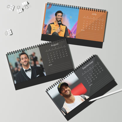 Daniel Ricciardo 2026 Desk Calendar | Premium Spiral Bound Celebrity Photo Calendar | Collectible Fan Gift | Stylish Desk & Office Décor