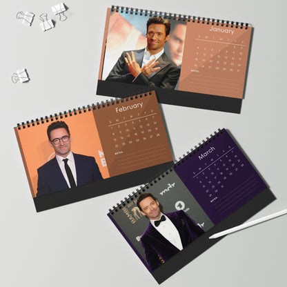 Hugh Jackman 2026 Vol 2 Desk Calendar | Celebrity Photo Calendar | Star Gift | Desk Décor