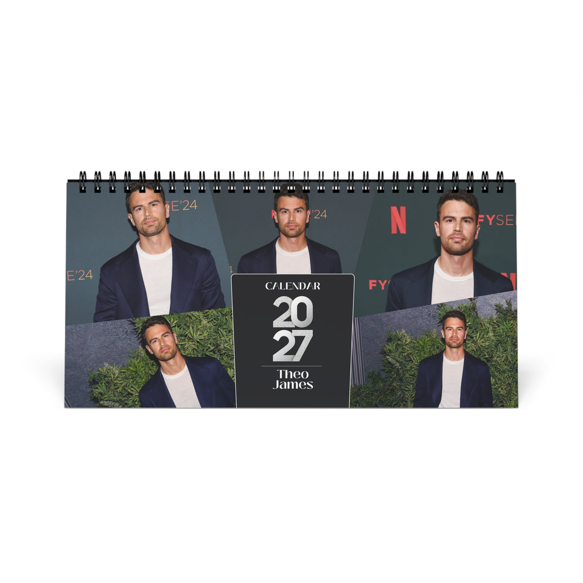 Theo James 2027 Desk Calendar Vol 3 | Spiral Bound Photo Calendar | Fan Gift