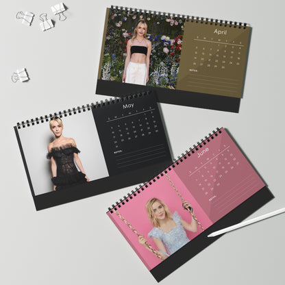 Kiernan Shipka 2026 Desk Calendar | Premium Spiral Bound Celebrity Photo Calendar | High-Quality Fan Gift & Desk Décor