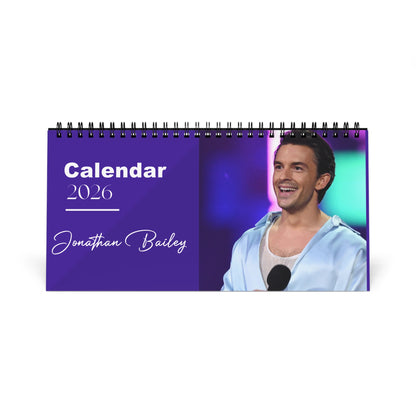 Jonathan Bailey 2026 Desk Calendar | Premium Spiral Bound Celebrity Photo Calendar | High-Quality Fan Gift & Desk Décor