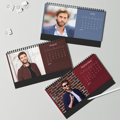 Liam Hemsworth 2026 Desk Calendar | Hunger Games Actor | The Diplomat Gift | Celebrity Desk Decor | Office Calendar