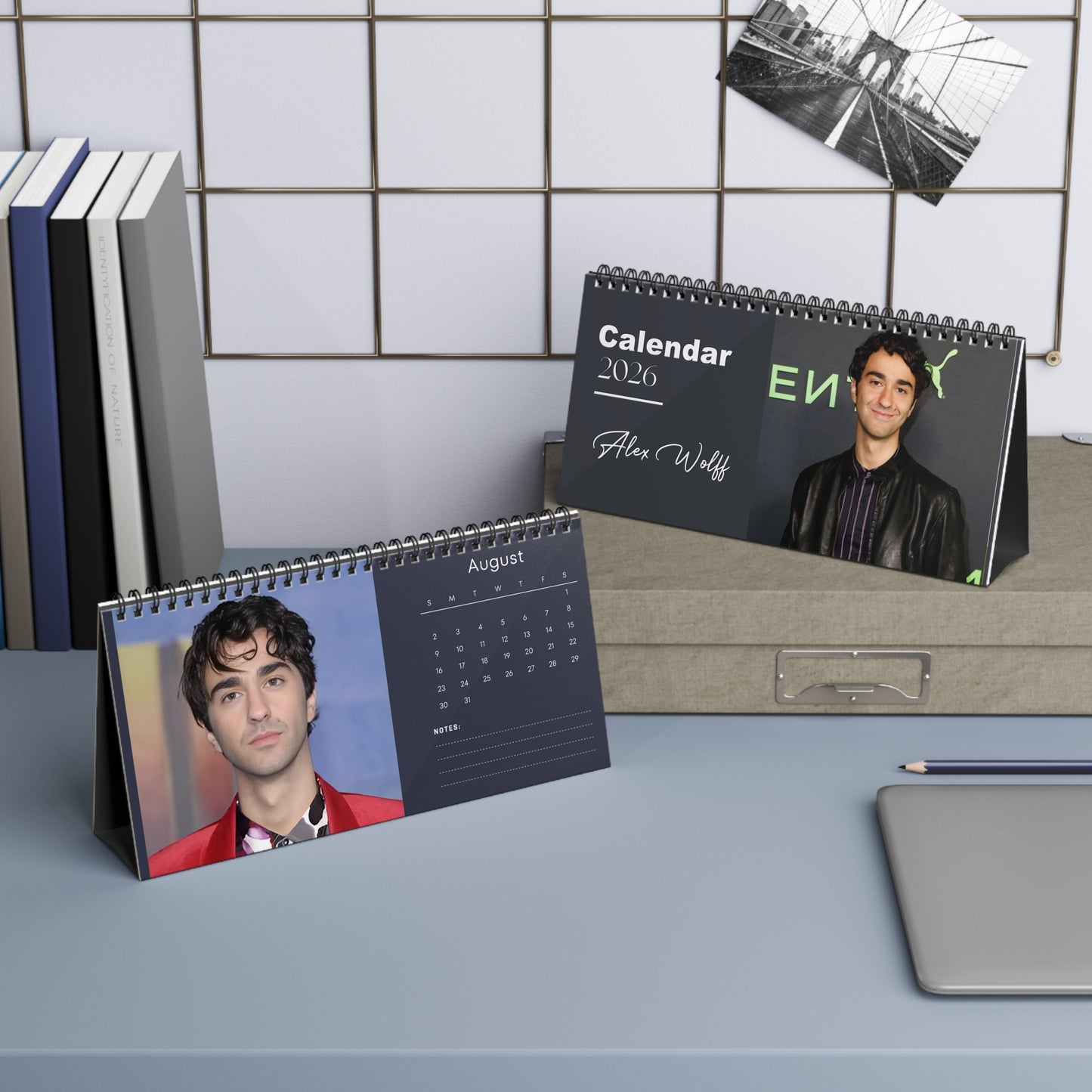 Alex Wolff 2026 Desk Calendar | Hereditary  Jumanji Actor Planner | Movie Star Gift | TV  Film Decor | 2026 Calendar
