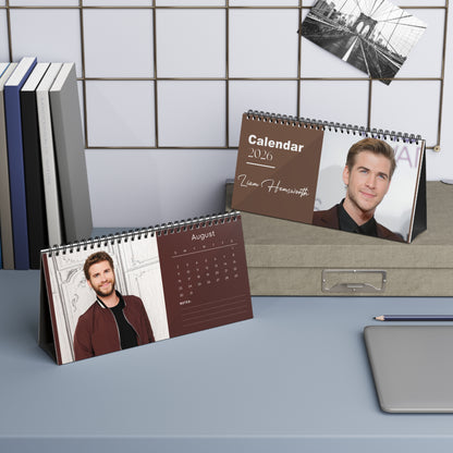 Liam Hemsworth 2026 Desk Calendar | Hunger Games Actor | The Diplomat Gift | Celebrity Desk Decor | Office Calendar