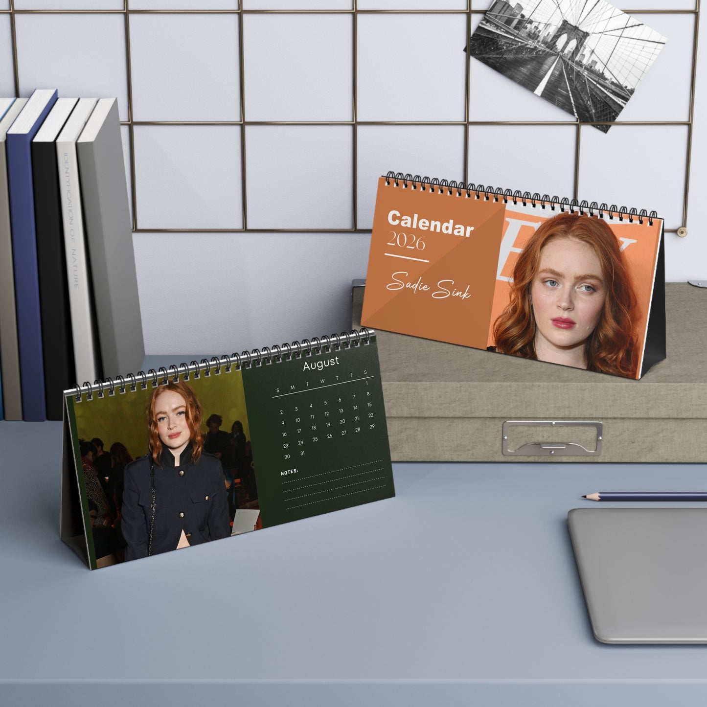 Sadie Sink 2026 Desk Calendar | Premium Spiral Bound Celebrity Photo Calendar | High-Quality Fan Gift & Desk Décor