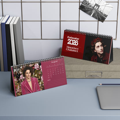 Timothée Chalamet 2026 Desk Calendar | Premium Spiral Bound Celebrity Photo Calendar | Collectible Fan Gift | Stylish Desk & Office Décor