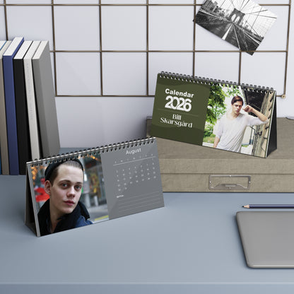 Bill Skarsgård 2026 Desk Calendar | Premium Spiral Bound Celebrity Photo Calendar | Collectible Fan Gift | Stylish Desk & Office Décor