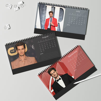 Andrew Garfield 2026 Desk Calendar | Premium Spiral Bound Celebrity Photo Calendar | High Quality Collectible Gift for Fans & Desk Décor