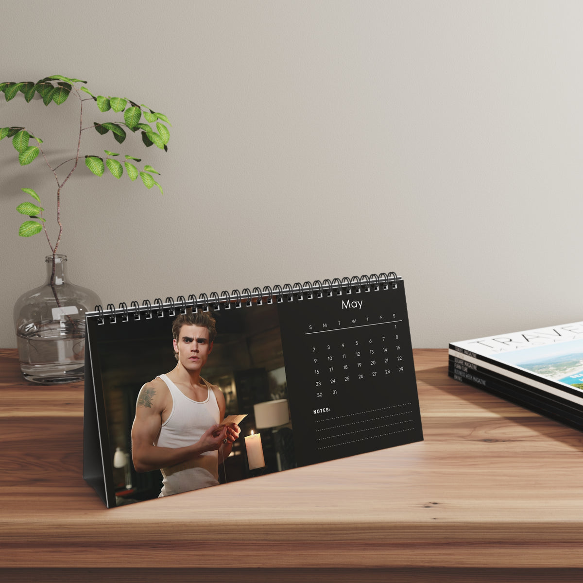 Paul Wesley 2027 Desk Calendar Vol 1 | Spiral Bound Photo Calendar | Fan Gift