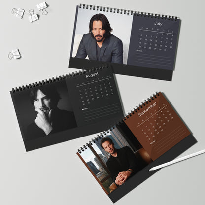 Keanu Reeves 2026 Desk Calendar | Premium Spiral Bound Celebrity Photo Calendar | Collectible Fan Gift | Stylish Desk & Office Décor
