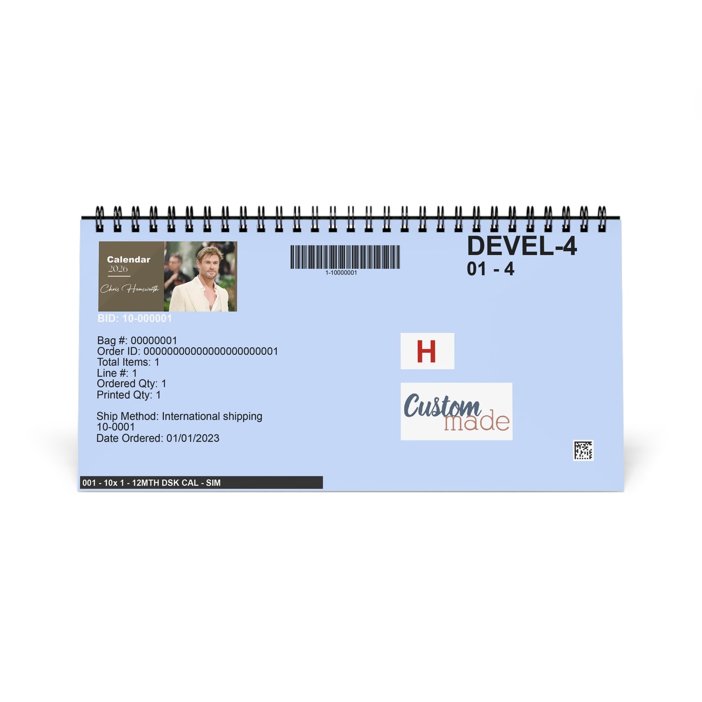 Chris Hemsworth 2026 Desk Calendar |  Celebrity Gift | Office Decor