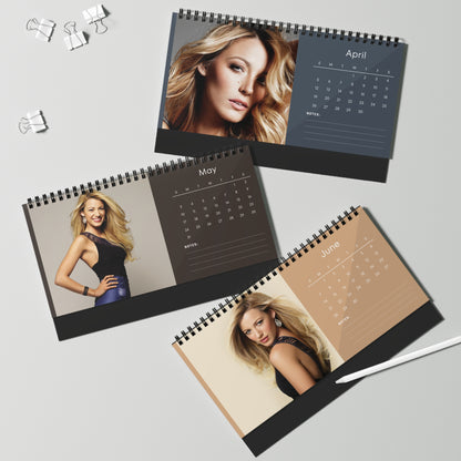 Blake Lively 2026 Desk Calendar | Celebrity Spiral Bound Photo Calendar | Fan Collectible Gift | Stylish Desk & Office Décor