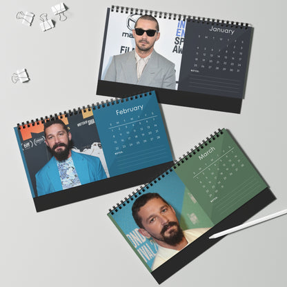 Shia LaBeouf 2026 Desk Calendar | Celebrity Photo Calendar | Hollywood Actor | Stylish Desk Accessory & Fan Gift