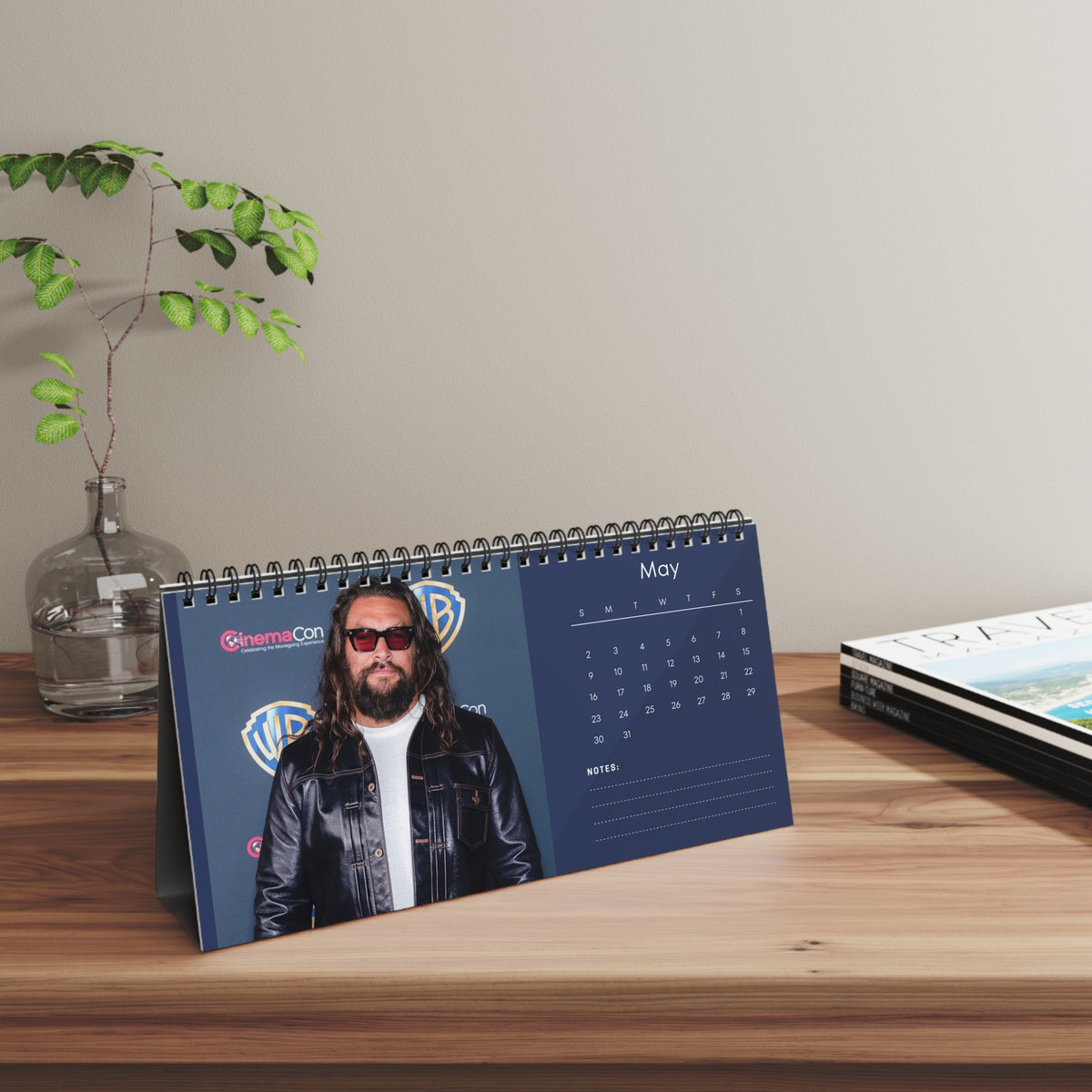 Jason Momoa 2027 Desk Calendar Vol 4 | Spiral Bound Photo Calendar | Fan Gift