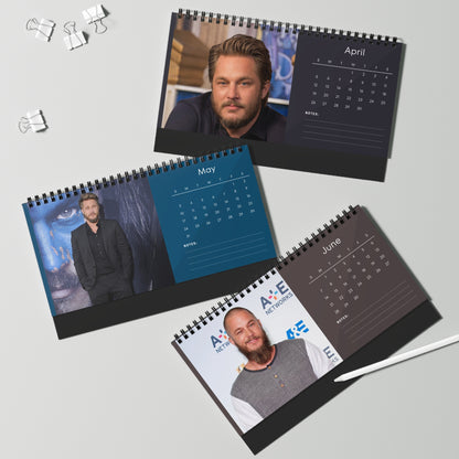 Travis Fimmel 2026 Desk Calendar | Premium Spiral Bound Celebrity Photo Calendar | High-Quality Fan Gift & Desk Décor